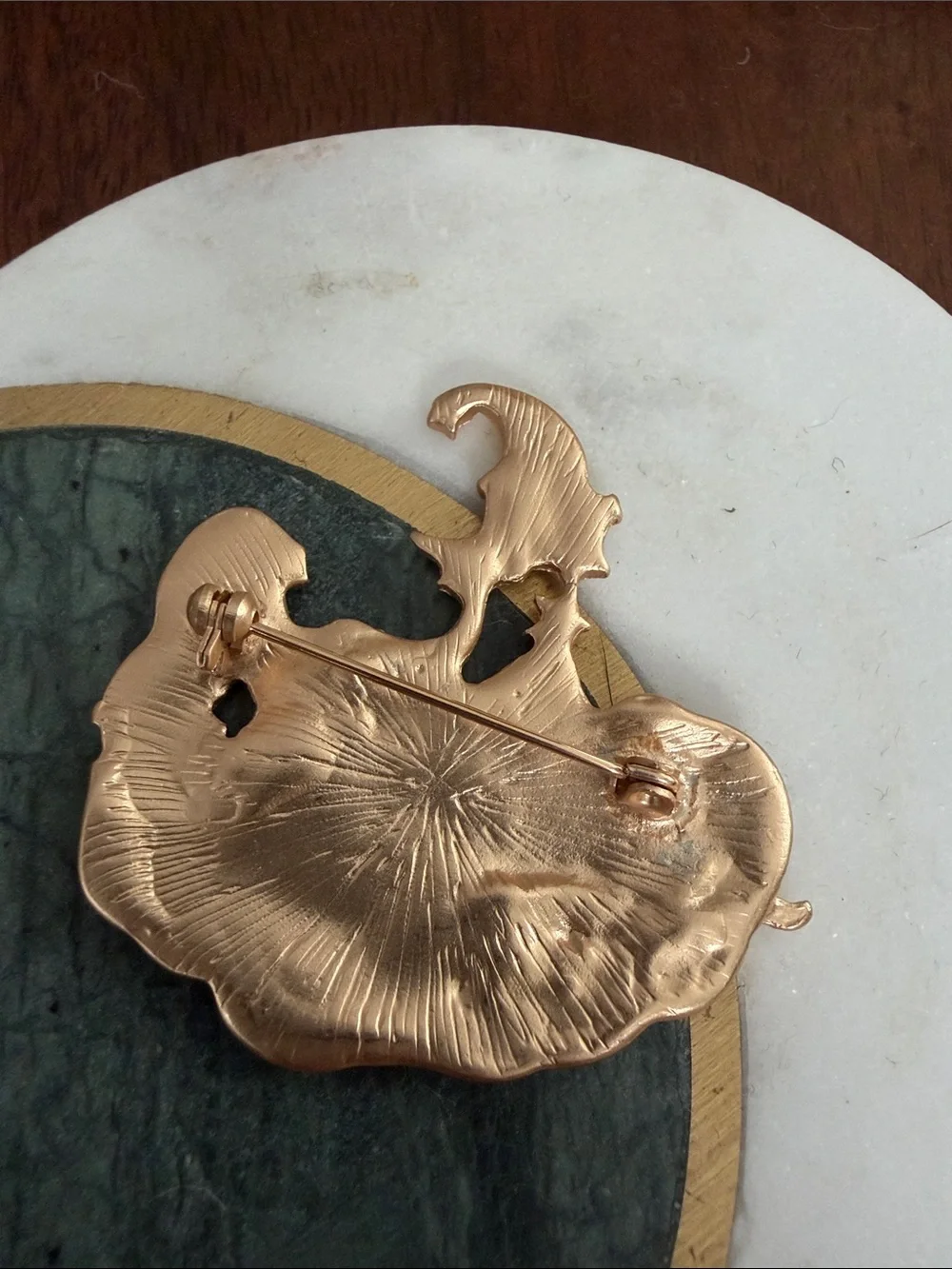Celestial Art Nouveau Reclining Woman Holding Moon Brooch